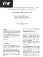 High Power Ups Selection Methodology and Installation Guideline For High Reliability Power Supply