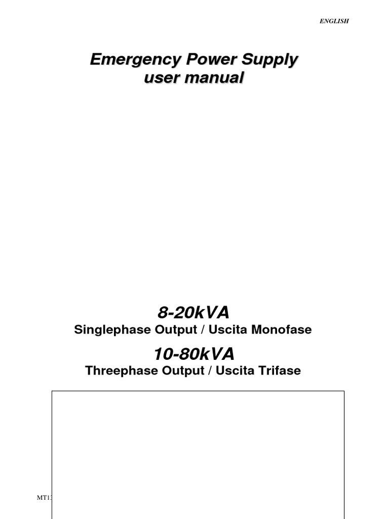 Outdoor Emergency Power Supply Manual | PDF | Power Supply | Rectifier