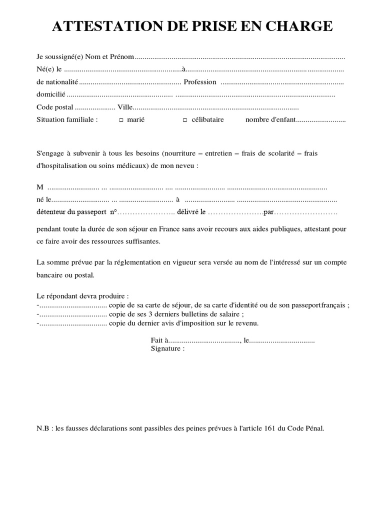 attestation-de-prise-en-charge-pdf