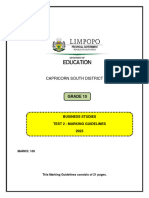 BSTD Gr10 Test 2 Marking Guide 2023