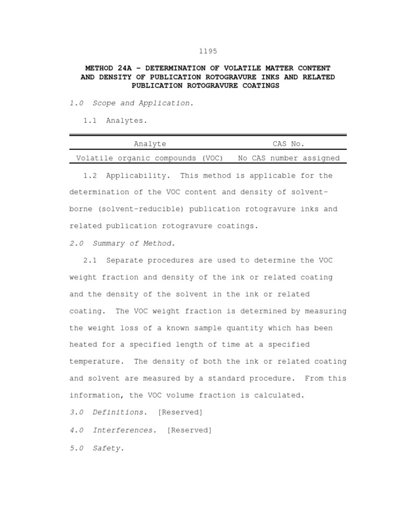Epa method 24a pdf volatile organic compound density