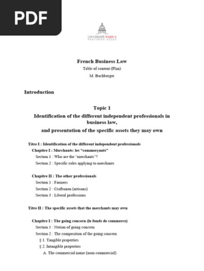 Table of content (Plan)