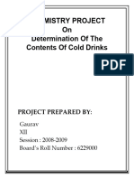 Determination of content of cold drinks