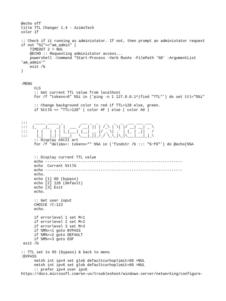 TTL Changer Script v1.4 Guide | PDF