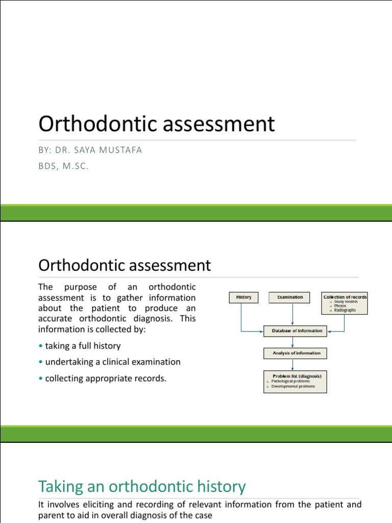 9th Lecture Orthodontic Assessment PDF Orthodontics Dentistry