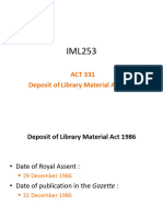 Chapter 1 - Week 2 - Deposit of Library Material Act 1986