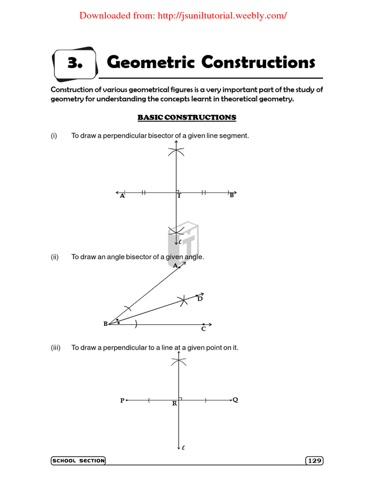 Geometric Constructions for Class 9 | PDF | Triangle | Circle