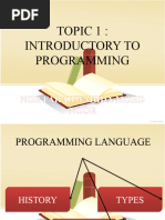 TOPIC 1.0 INTRODUCTORY TO PROGRAMMING - Farah