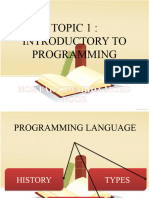 TOPIC 1.0 INTRODUCTORY TO PROGRAMMING - Farah