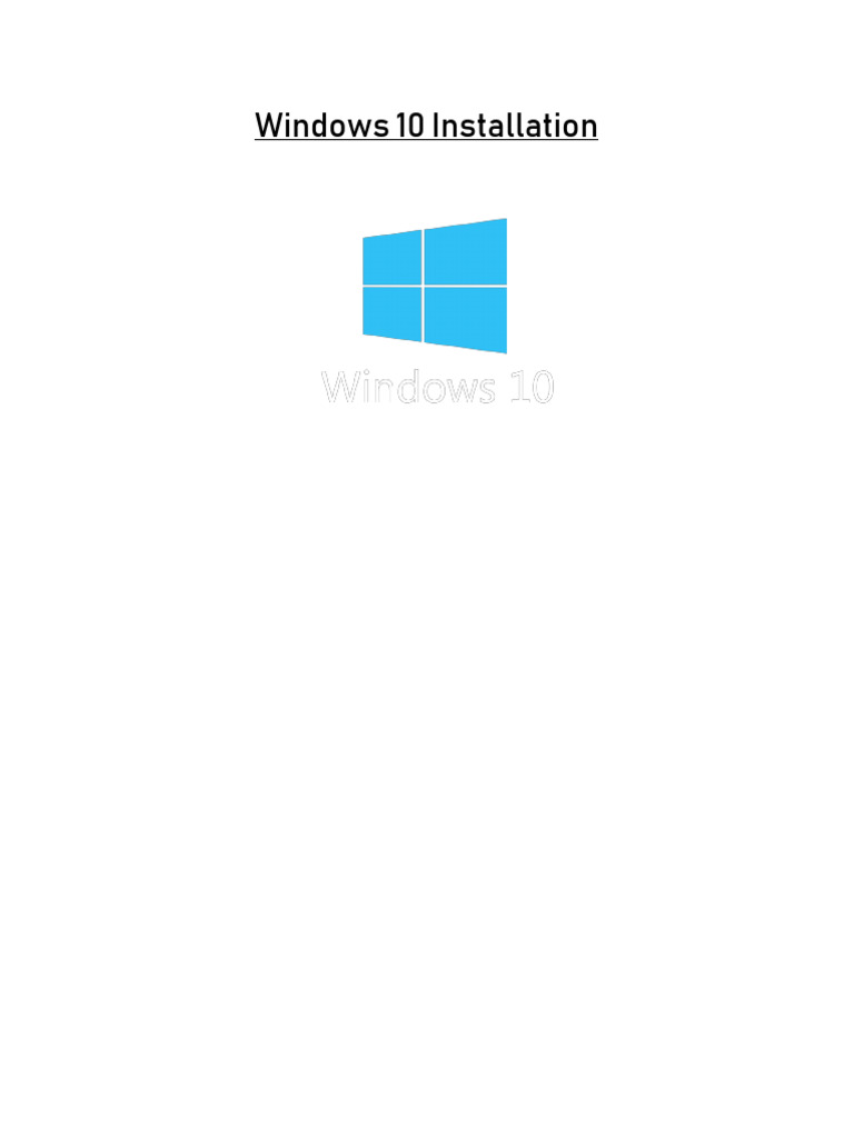 Windows 10 Installation | PDF