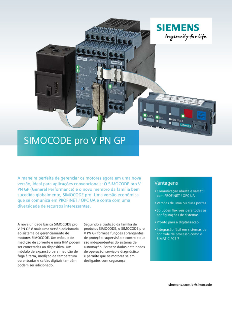 SIMOCODE pro V PN GP: Gerenciamento de Motores | PDF