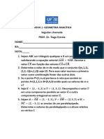 Segunda Chamada p1 Geometria Analítica