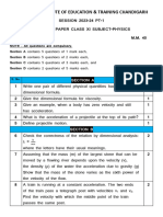 Practice Paper Xi Physics 2023-24