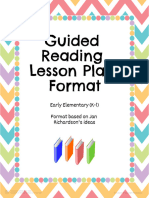Guided Reading Lesson Plan Format: Early Elementary (K-1) Format Based On Jan Richardson's Ideas