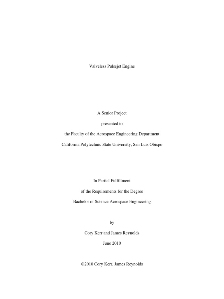 Valveless Pulsejet Engine | Download Free PDF | Machines | Engines