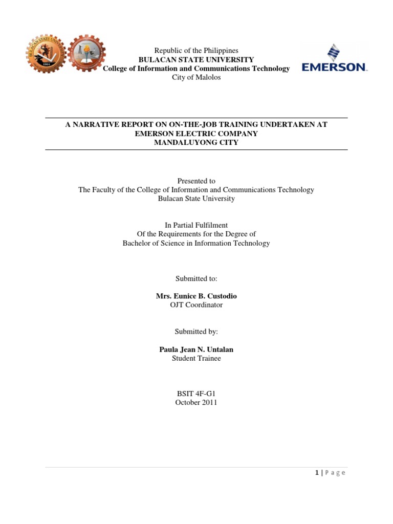 Recommendations for OJT Narrative Report | PDF | Business Ethics ...