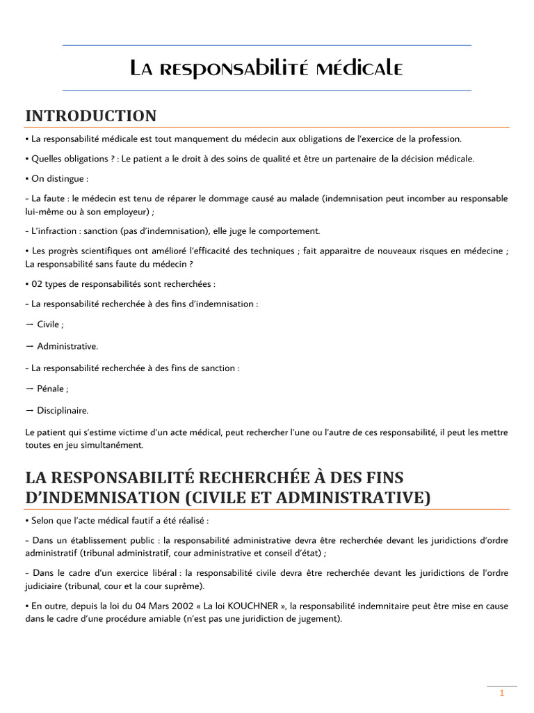 Types de responsabilité médicale | PDF | Loi criminelle | Crimes