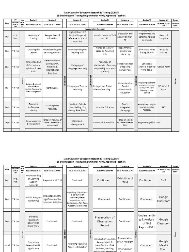 time-table-15-day-induction-pdf