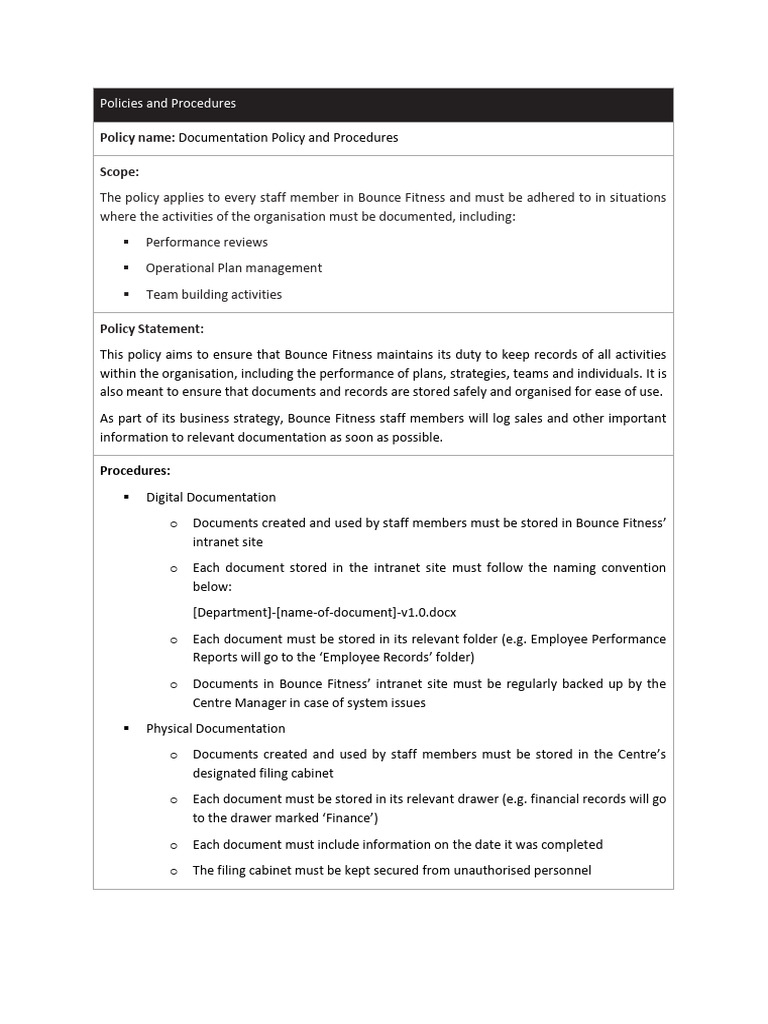 Documentation Policy Overview | PDF | Computers