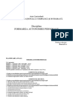 Pregatitoare Planificare Anuala Formarea Autonomiei Personale