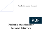 Probable Questions For Personal Interview: An Effort To Enhance Placement
