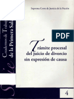 Tramite Procesal Del Juicio de Divorcio Sin Expresión de Causa SCJN