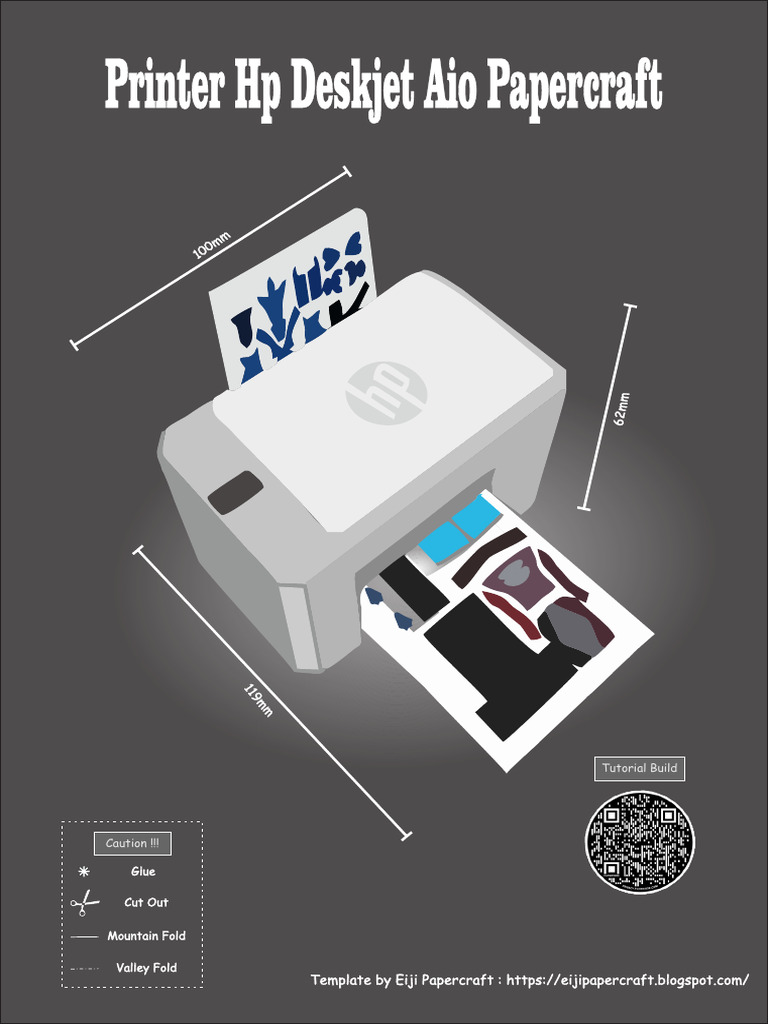 Printer HP Deskjet AIO Papercraft PDF Scale Modeling