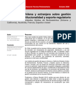 Experiencia Chilena y Extranjera Sobre Gestión Hídrica, Su Institucionalidad y Soporte Regulatorio 2020