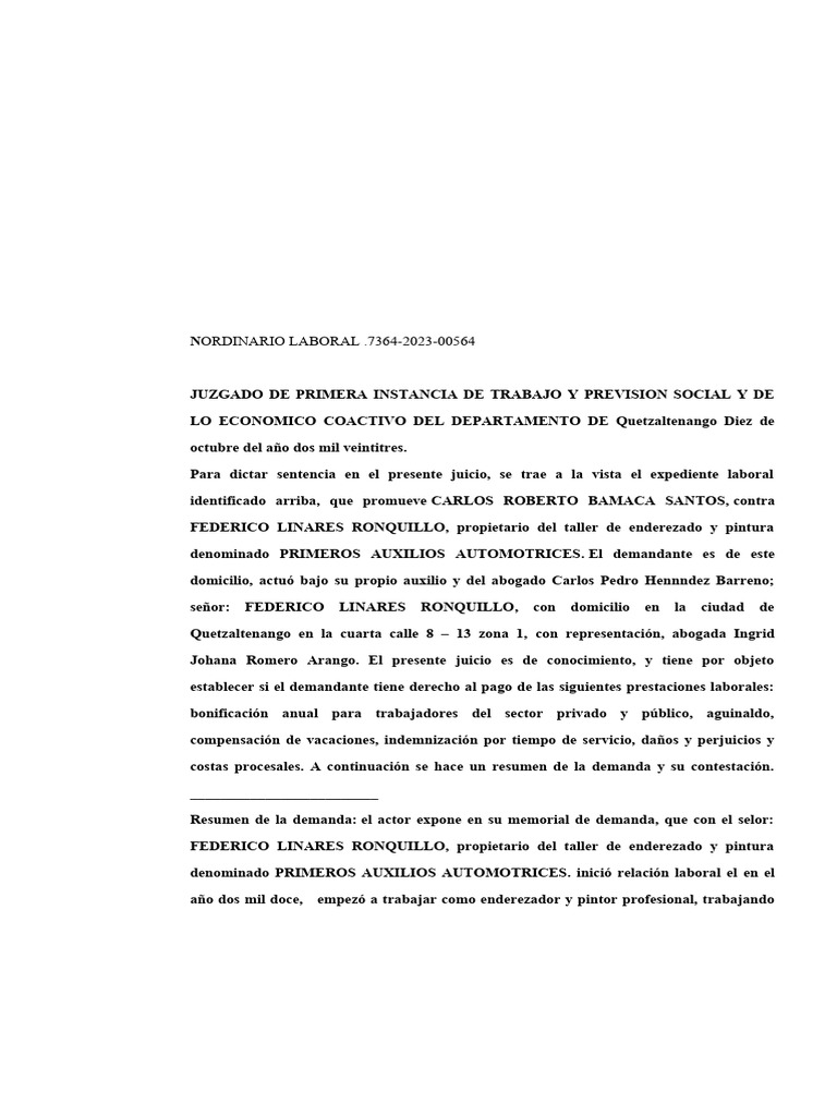 Sentencia Laboral | PDF