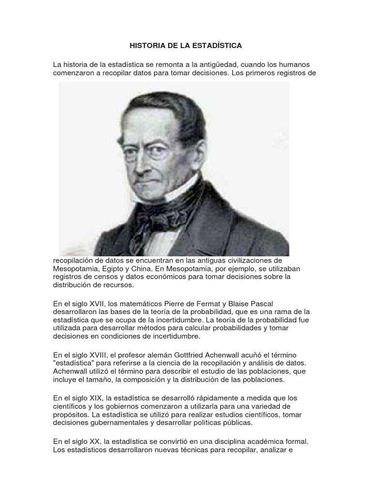 Historia de La Estadística | PDF