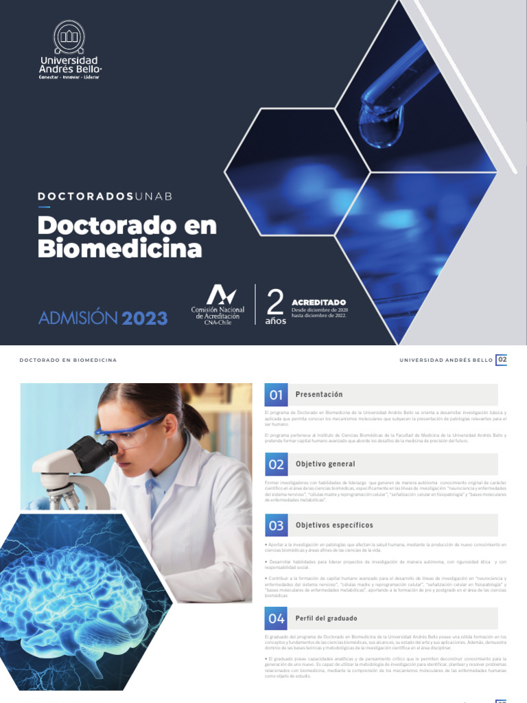 Doctorado en Biomedicina UNAB 2023 | PDF | Biología Celular) | Metabolismo