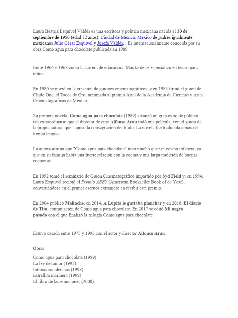 Como Agua para Chocolate PDF