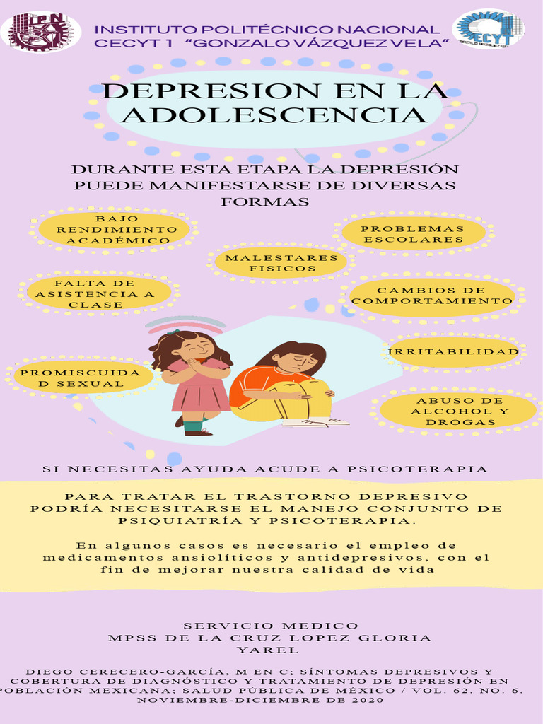 Infografía Salud Depresión Enfermedad Sencilla Rosa y Azul | PDF