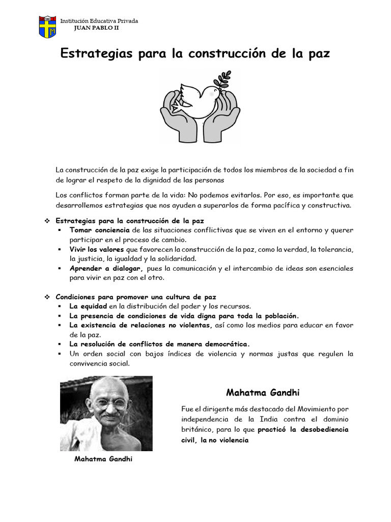 Estrategias para La Construcciòn de La Paz | PDF