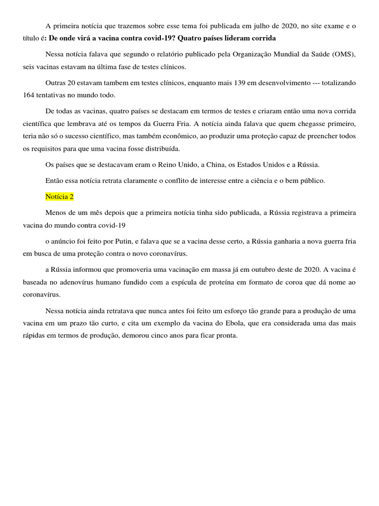 A Primeira Notícia Que Trazemos Sobre Esse Tema Foi Publicada em Julho ...