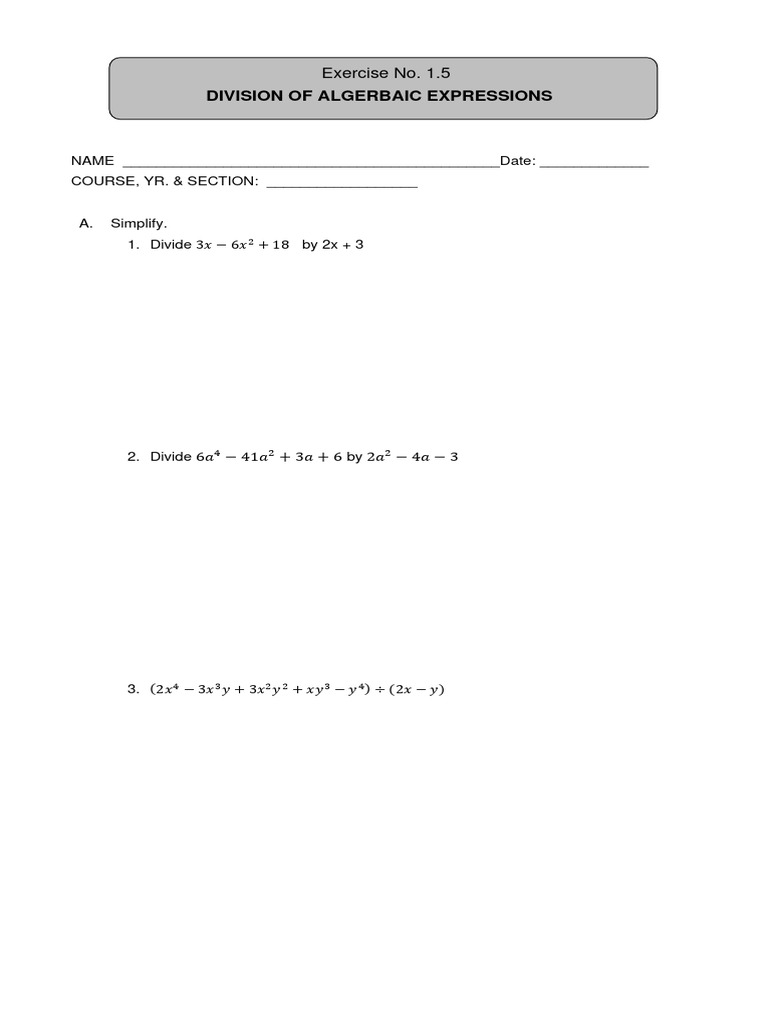 EXERCISE-No - 1 5 | PDF