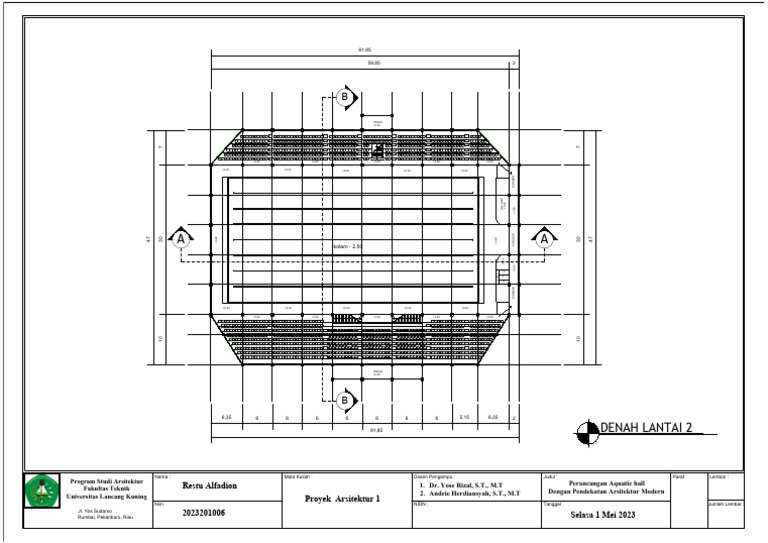 Denah Lantai 2 Aquatic Hall | PDF