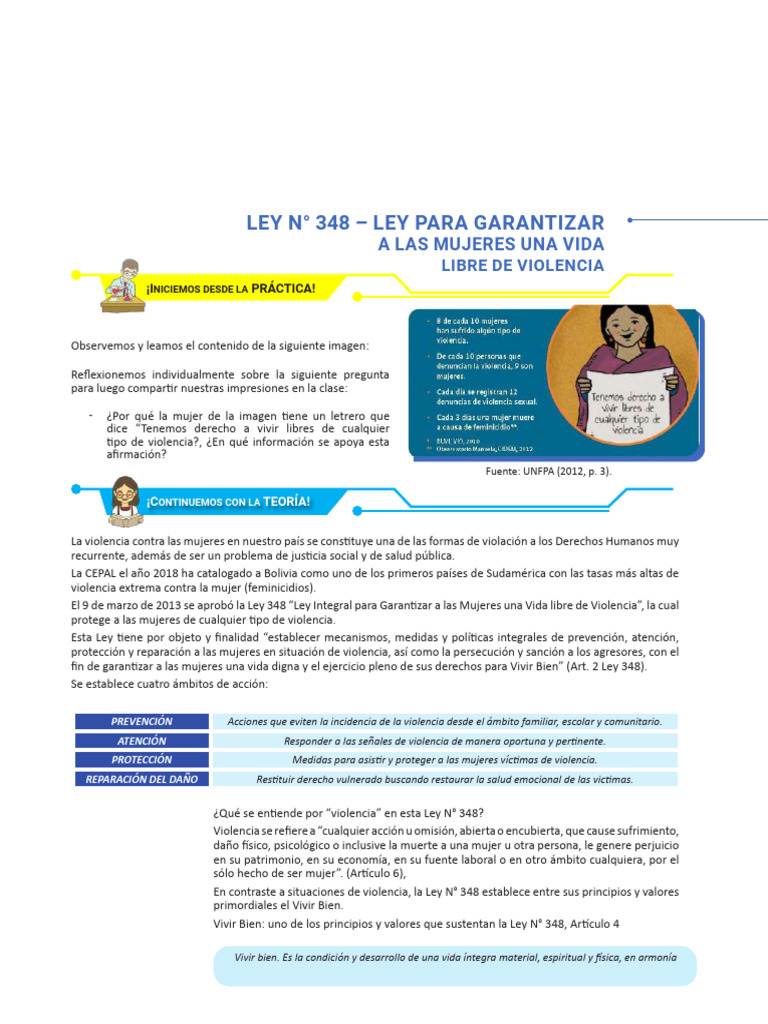 Ley 348: Protección Contra Violencia a Mujeres | PDF | La violencia ...