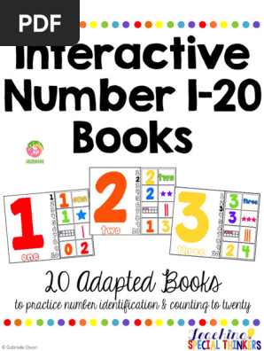 286- Interactive Number Books Printable Adapted Books