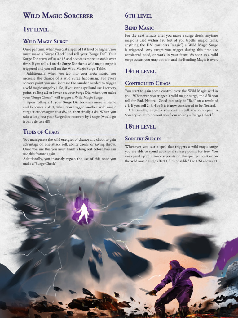 Wild Magic Sorcerer Download Free Pdf Role Playing Games Gaming