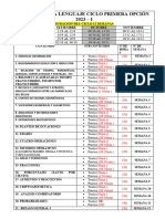 Cronograma Razonamiento Matemático Ciclo Primera Opción 2023