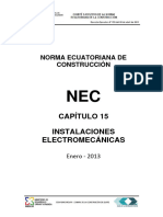 Capítulo 15 Instalaciones Electromecánicas: Norma Ecuatoriana de Construcción