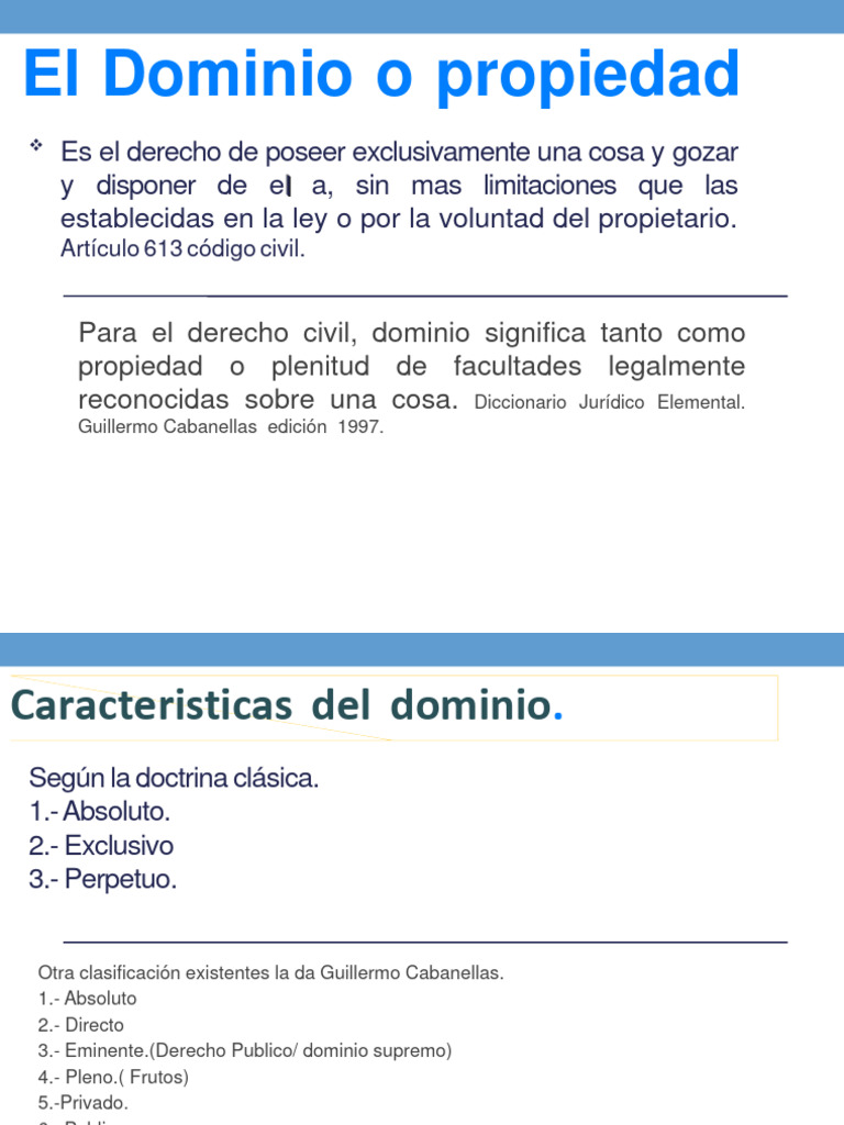 Características y facultades del dominio | PDF | Propiedad | Principios ...