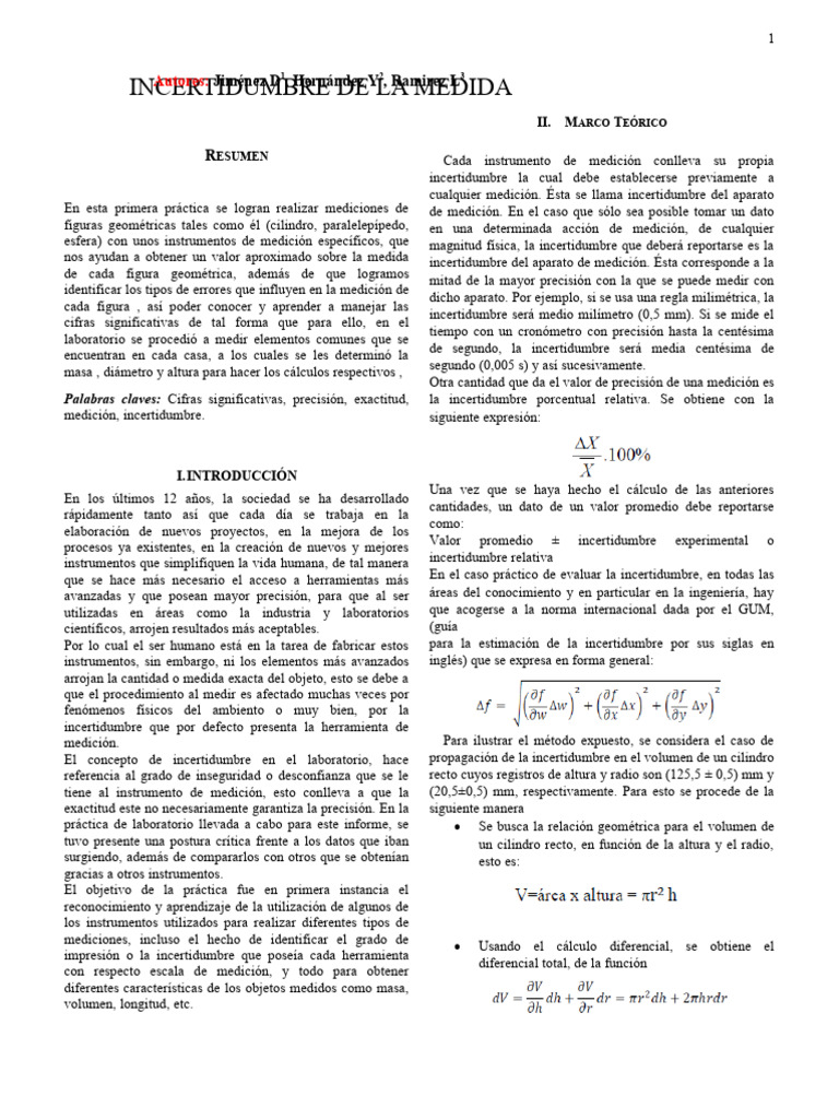 Incertidumbre en mediciones con regla de 30 cm | PDF | Medición ...
