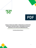 Manual Técnico Del Diseño Y Operación de Un Prototipo Artesanal Funcional para El Tratamiento de Aguas Residuales Con Plantas (Fitorremediación)