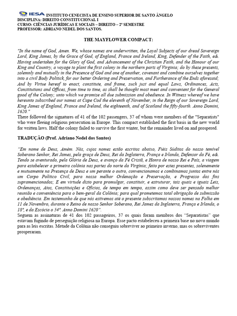 The Mayflower Compact | PDF