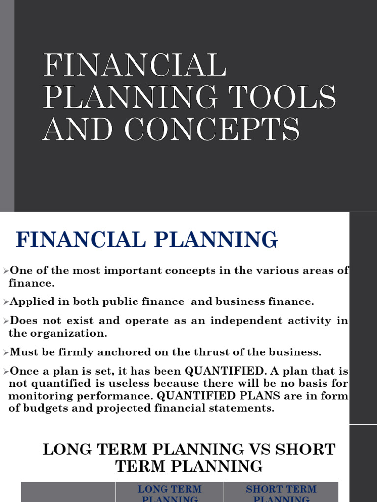 Financial Planning Tools And Concepts Ppt