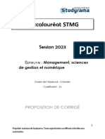 Bac STMG Management Sciences de Gestion Et Numerique Corrige