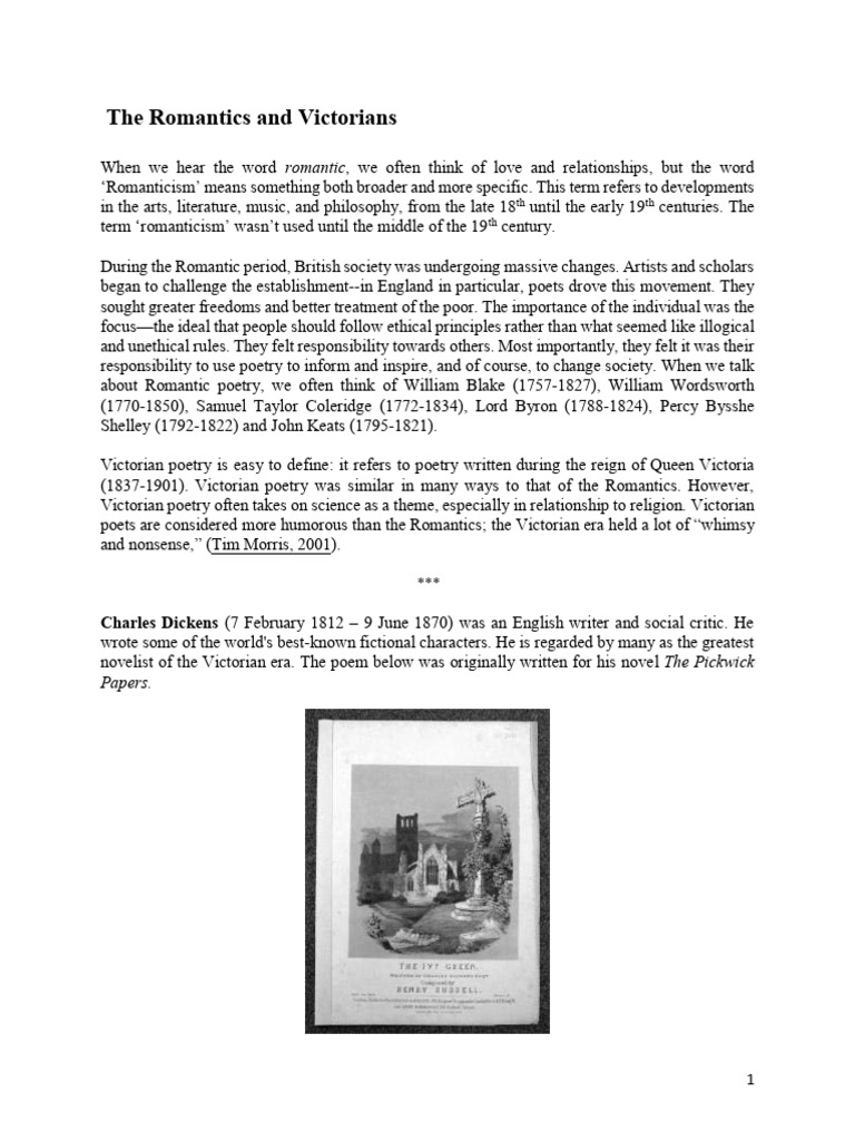 Romanticism and Victorian Poetry Overview | PDF | Romanticism | Poetry