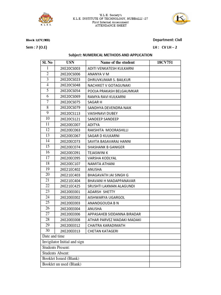 Department civil sem 7 o e lh cv lh 2 subject numerical methods